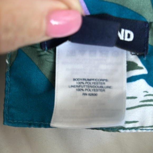 Lands End Hawaian tropical swim bathing suit size XL green swim trunks - Picture 6 of 6